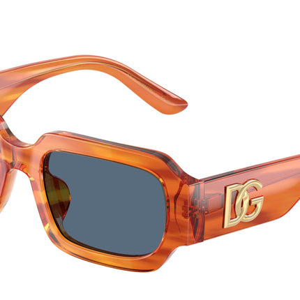 Dolce & Gabbana Kids DX4011 Square Sunglasses  348380-Transparent Camel/Striped Ginger 48-130-18 - Color Map Brown