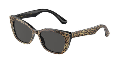 Dolce & Gabbana Kids DX4427 Cat Eye Sunglasses  316387-Leo Brown/Black 49-130-15 - Color Map Black