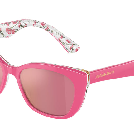 Dolce & Gabbana Kids DX4427 Cat Eye Sunglasses  3207/Z-Pink On Pink Flowers 49-130-15 - Color Map Pink