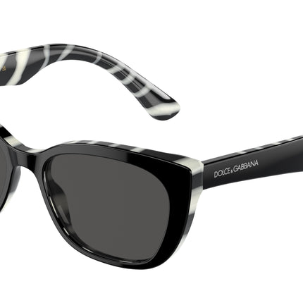 Dolce & Gabbana Kids DX4427 Cat Eye Sunglasses  337287-Black On Zebra 49-130-15 - Color Map Black