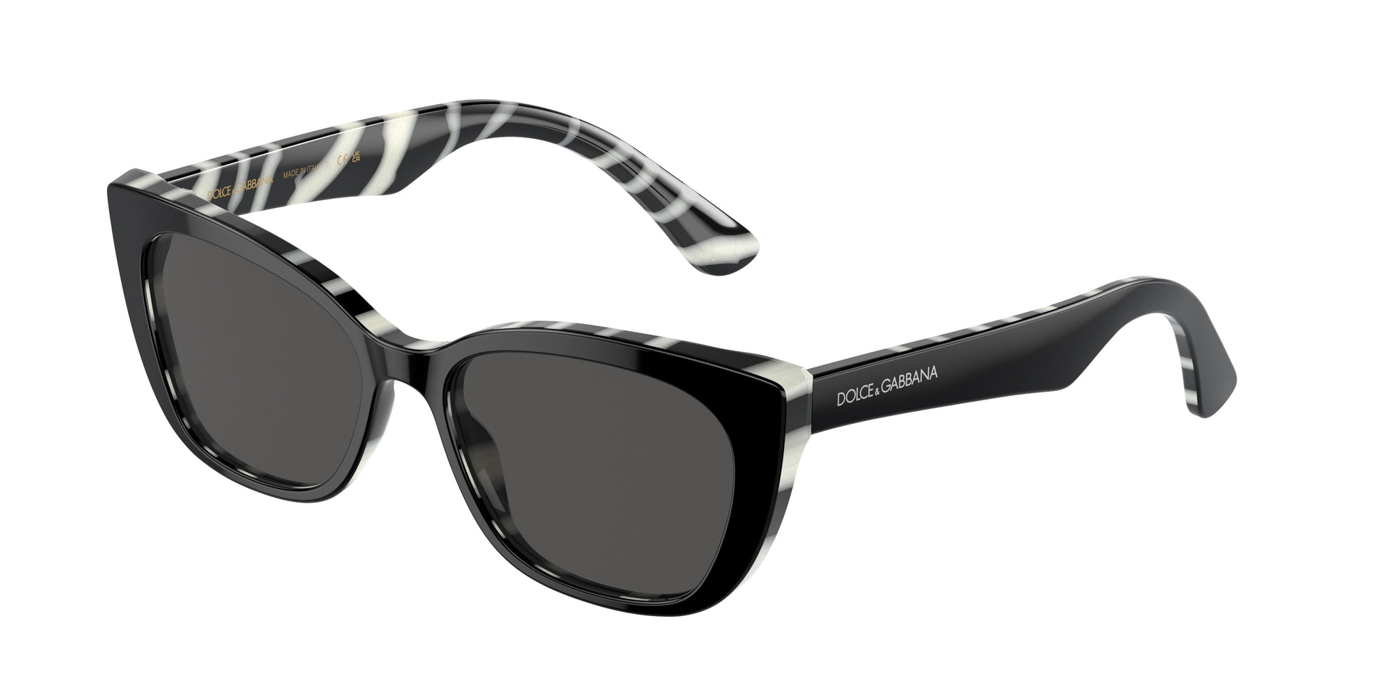 Dolce & Gabbana Kids DX4427 Cat Eye Sunglasses  337287-Black On Zebra 49-130-15 - Color Map Black