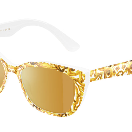 Dolce & Gabbana Kids DX4427 Cat Eye Sunglasses  34347P-Yellow Maiolica 49-130-15 - Color Map Yellow