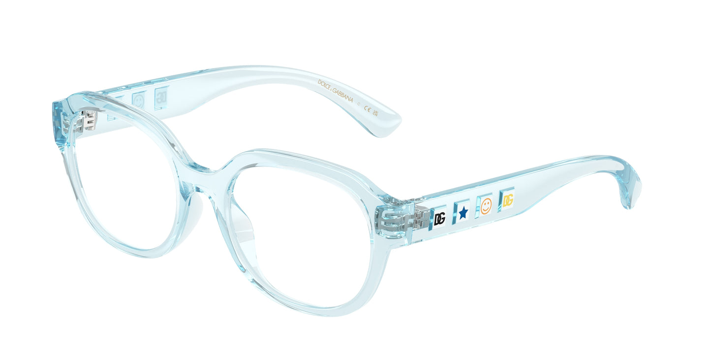 Dolce & Gabbana Kids DX5004U Round Eyeglasses  3346-Transparent Azure 48-130-17 - Color Map Blue