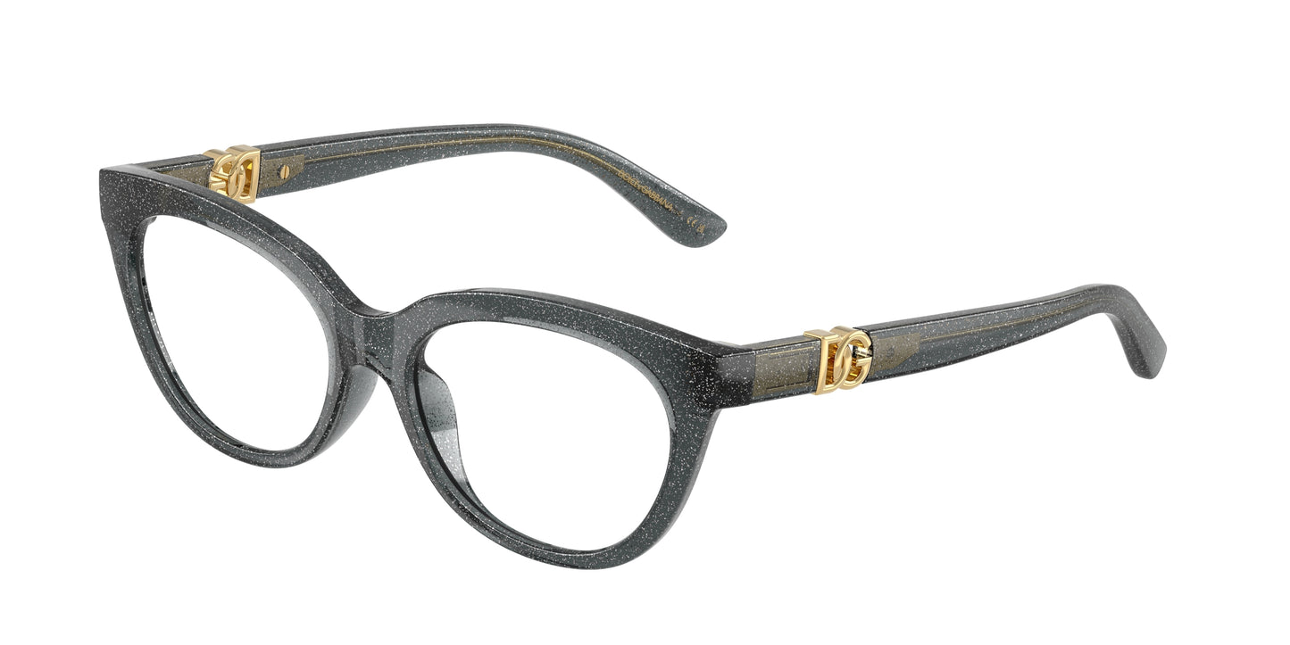 Dolce & Gabbana Kids DX5005U Butterfly Eyeglasses  3241-Glitter Black 48-130-15 - Color Map Black