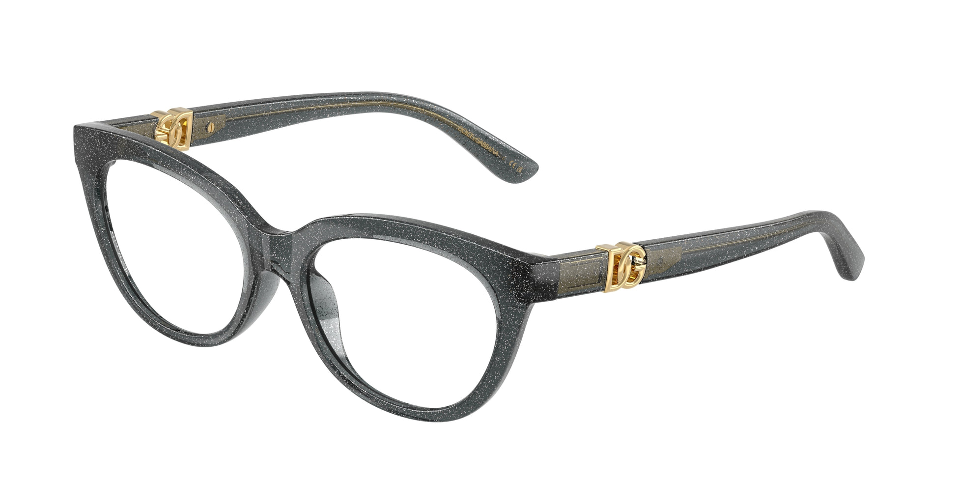 Dolce & Gabbana Kids DX5005U Butterfly Eyeglasses  3241-Glitter Black 48-130-15 - Color Map Black