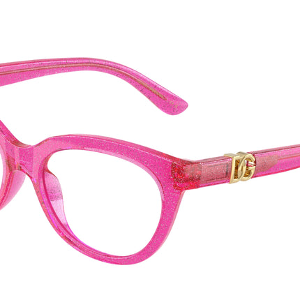Dolce & Gabbana Kids DX5005U Butterfly Eyeglasses  3351-Glitter Pink 48-130-15 - Color Map Pink