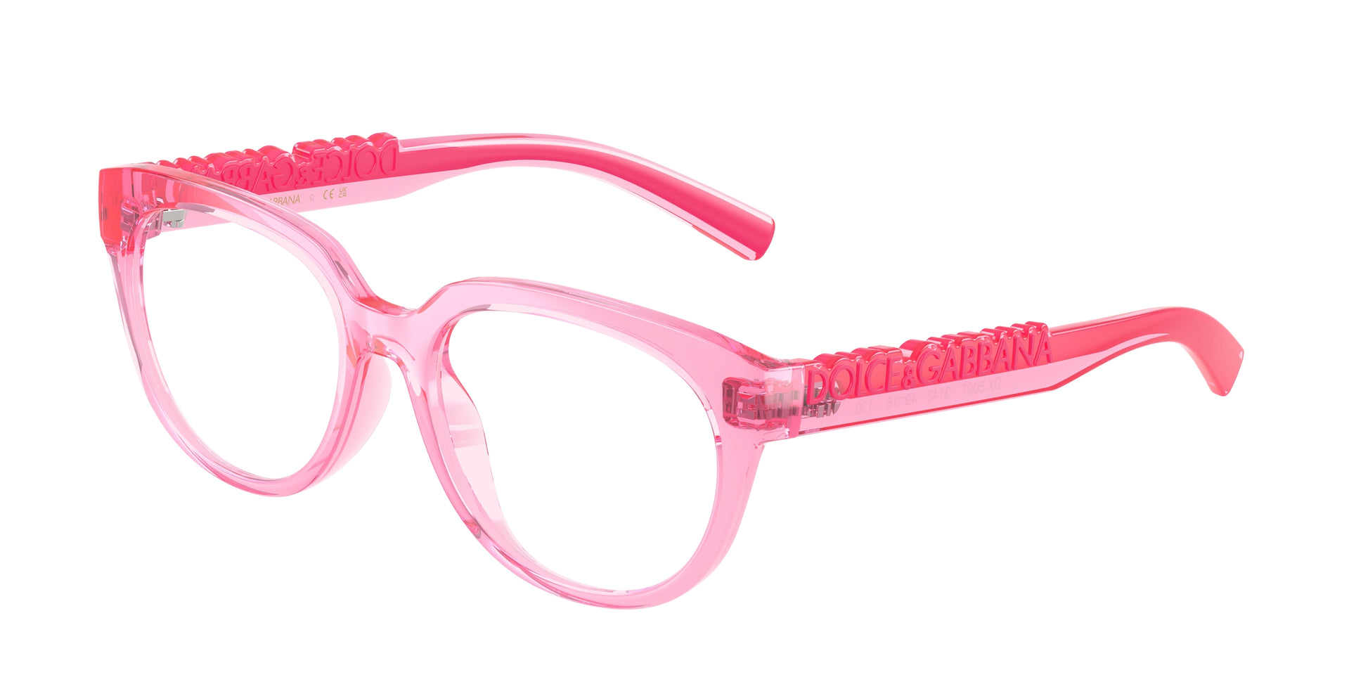 Dolce & Gabbana Kids DX5007 Phantos Eyeglasses  3148-Transparent Pink 49-130-16 - Color Map Pink