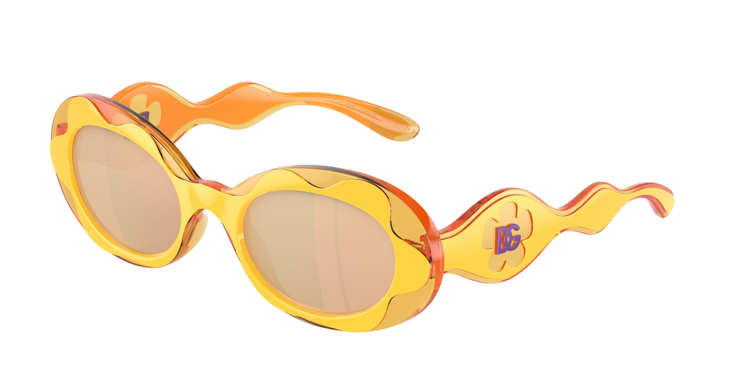 Dolce & Gabbana Kids DX6005 Oval Sunglasses  33347J-Yellow 49-130-19 - Color Map Yellow