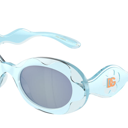 Dolce & Gabbana Kids DX6005 Oval Sunglasses  33451U-Azure 49-130-19 - Color Map Blue
