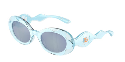 Dolce & Gabbana Kids DX6005 Oval Sunglasses  33451U-Azure 49-130-19 - Color Map Blue