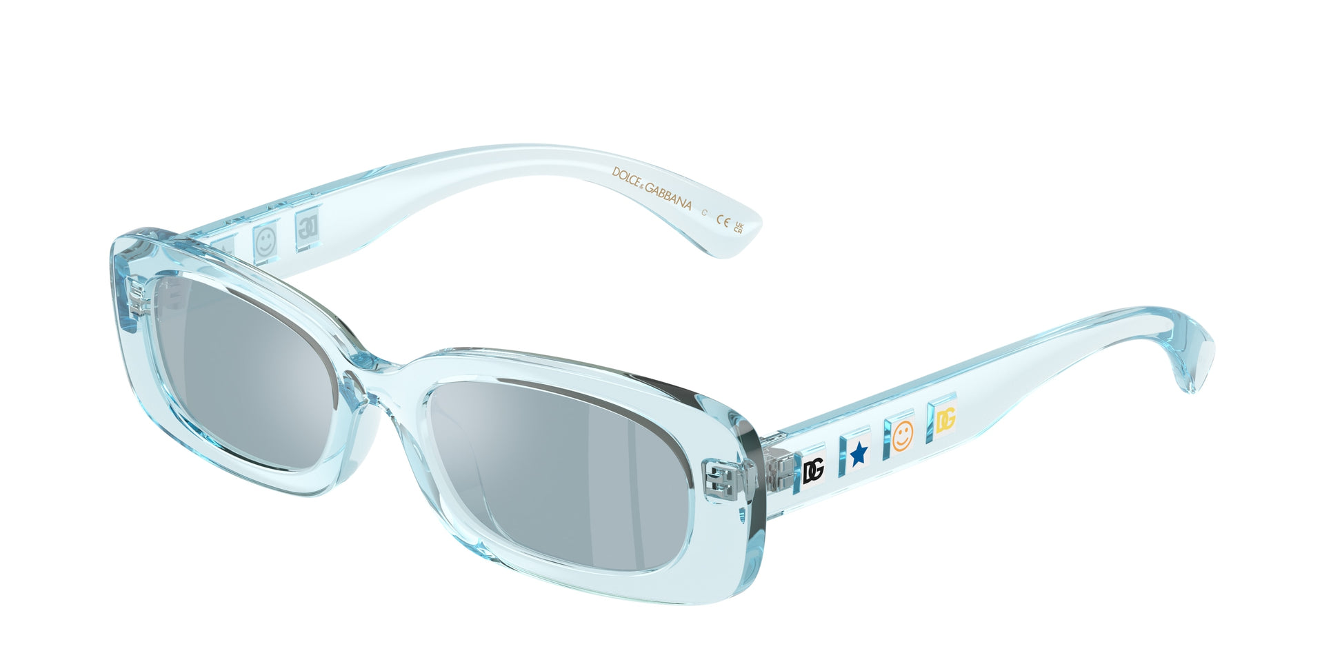 Dolce & Gabbana Kids DX6006U Rectangle Sunglasses  33466J-Transparent Azure 46-130-16 - Color Map Blue