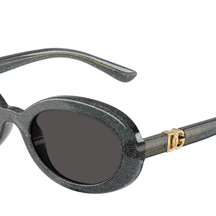 Dolce & Gabbana Kids DX6007U Oval Sunglasses  324187-Glitter Black 49-130-19 - Color Map Black