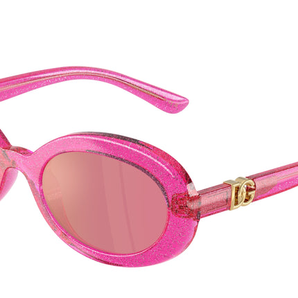 Dolce & Gabbana Kids DX6007U Oval Sunglasses  3351/Z-Glitter Pink 49-130-19 - Color Map Pink