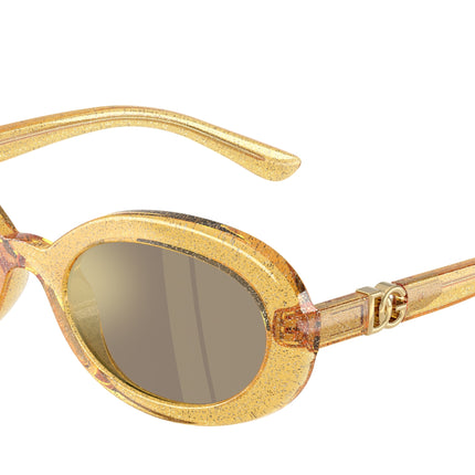 Dolce & Gabbana Kids DX6007U Oval Sunglasses  34555A-Glitter Yellow 49-130-19 - Color Map Yellow