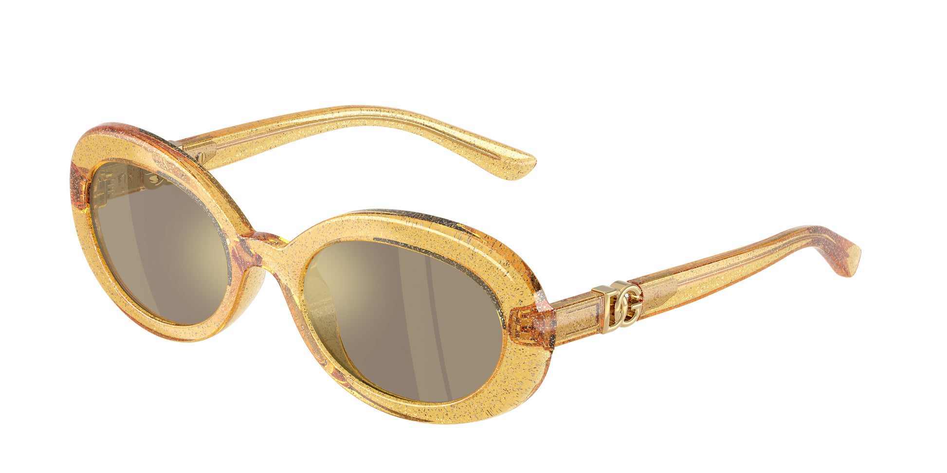 Dolce & Gabbana Kids DX6007U Oval Sunglasses  34555A-Glitter Yellow 49-130-19 - Color Map Yellow