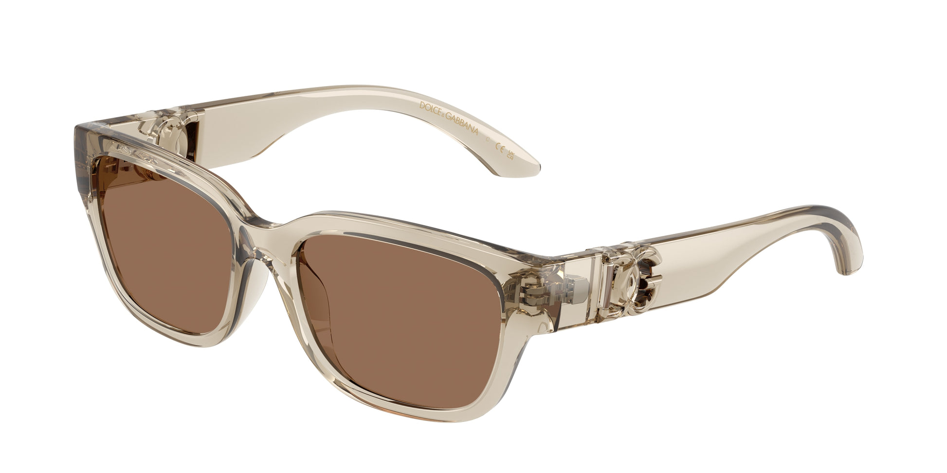 Dolce & Gabbana Kids DX6009 Rectangle Sunglasses  329173-Transparent Beige 50-130-15 - Color Map Brown