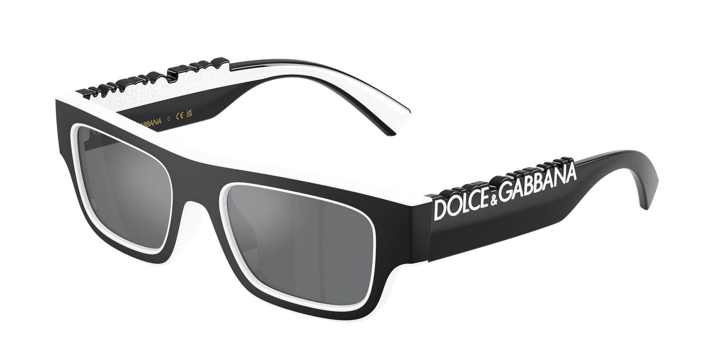 Dolce & Gabbana Kids DX6011 Rectangle Sunglasses  34576G-Black/White 47-130-17 - Color Map Black
