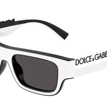 Dolce & Gabbana Kids DX6011 Rectangle Sunglasses  346587-White/Black 47-130-17 - Color Map Black