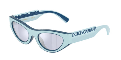 Dolce & Gabbana Kids DX6012 Cat Eye Sunglasses  30151U-Azure Rubber/Blue 47-130-19 - Color Map Violet