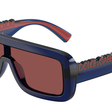 Dolce & Gabbana Kids DX6013 Rectangle Sunglasses  300975-Transparent Dark Blue 18-130-118 - Color Map Blue