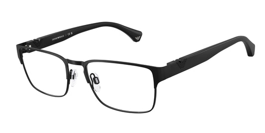 Emporio Armani EA1027 Square Eyeglasses  3001-Matte Black 57-140-18 - Color Map Black