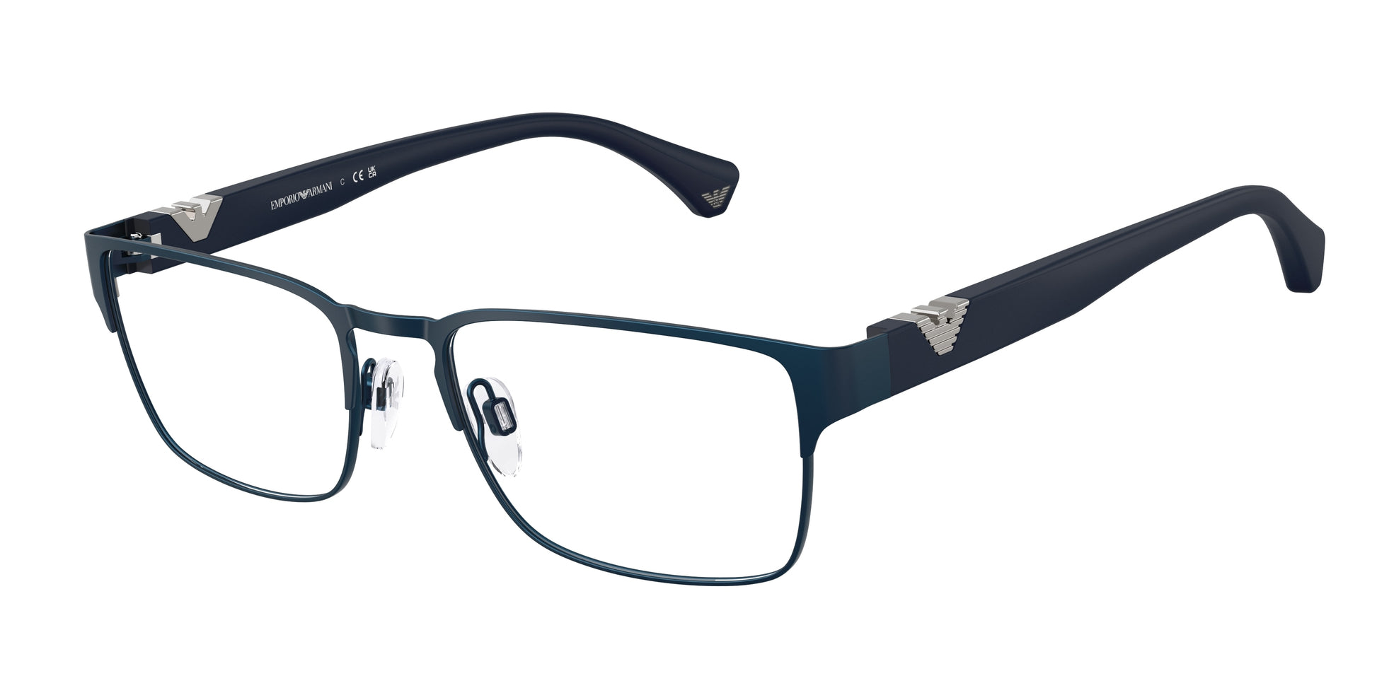 Emporio Armani EA1027 Square Eyeglasses  3100-Matte Blue 57-140-18 - Color Map Blue