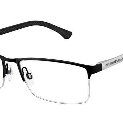 Emporio Armani EA1041 Rectangle Eyeglasses  3094-Rubber Black 55-140-17 - Color Map Black