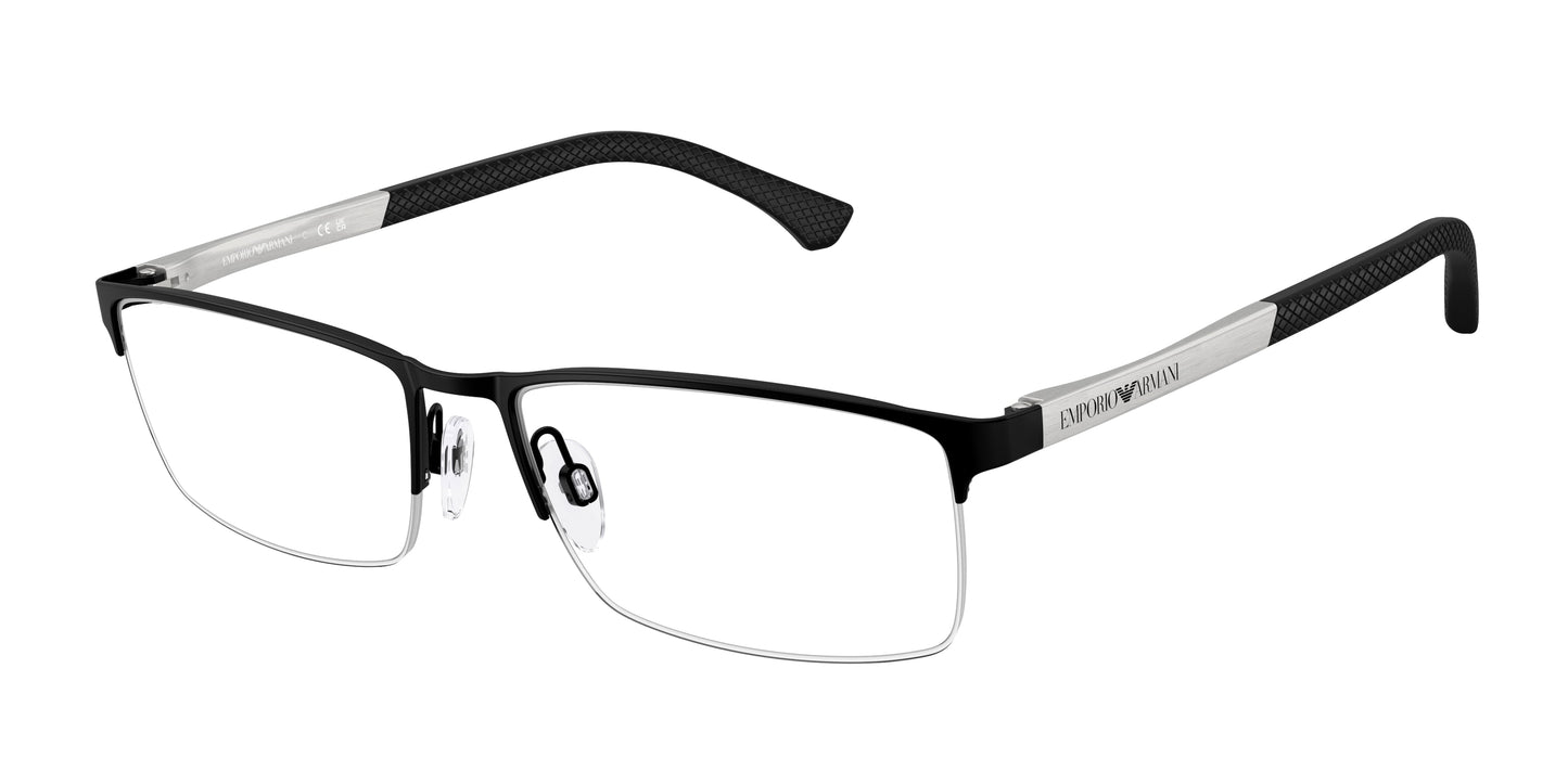 Emporio Armani EA1041 Rectangle Eyeglasses  3094-Rubber Black 55-140-17 - Color Map Black