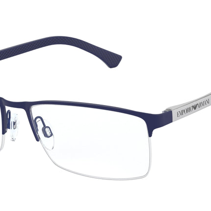 Emporio Armani EA1041 Rectangle Eyeglasses  3131-Rubber Blue 55-140-17 - Color Map Blue