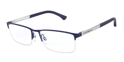 Emporio Armani EA1041 Rectangle Eyeglasses  3131-Rubber Blue 55-140-17 - Color Map Blue