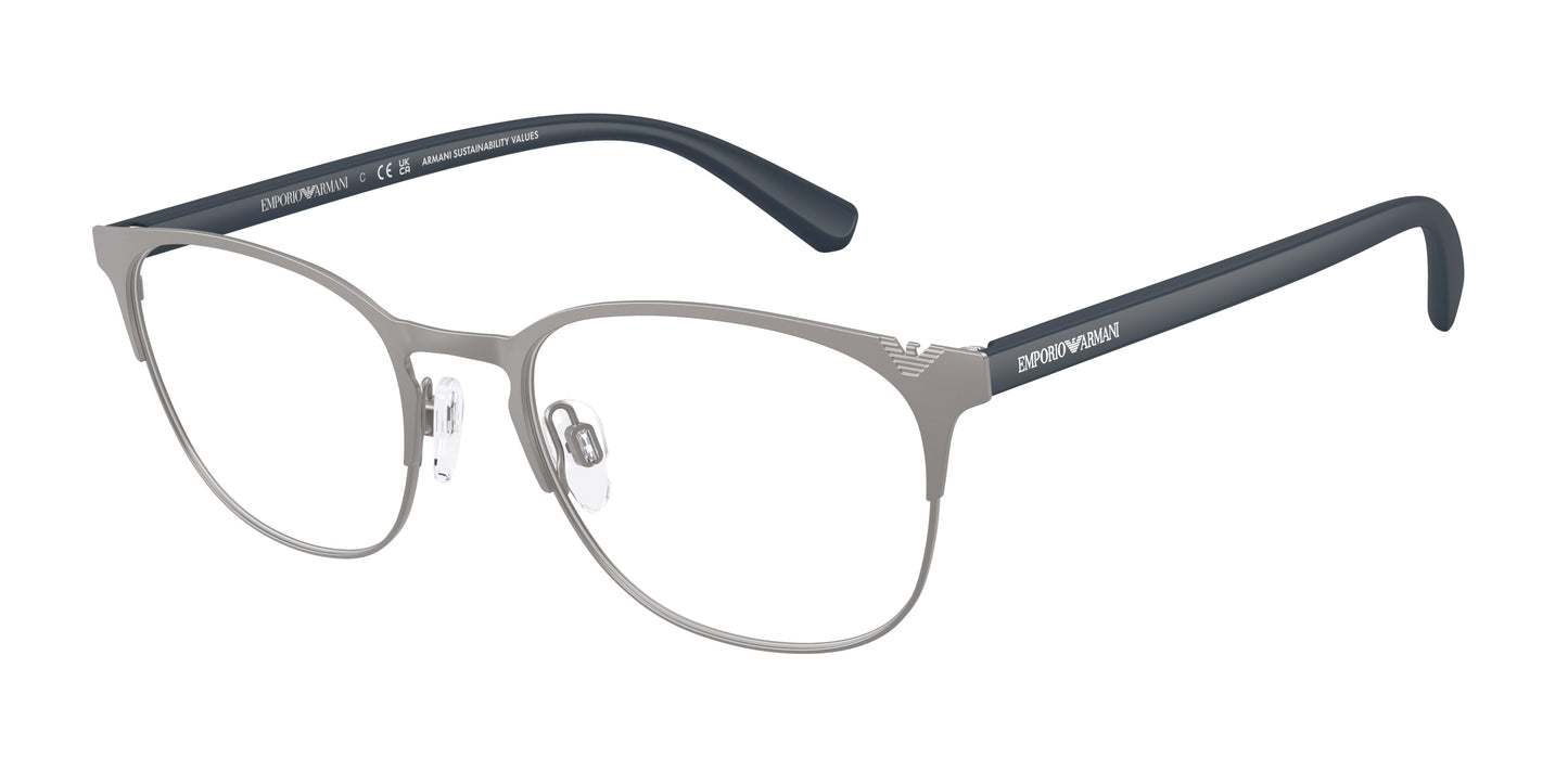 Emporio Armani EA1059 Oval Eyeglasses  3096-Matte Gunmetal 53-145-19 - Color Map Grey
