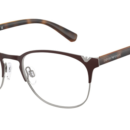 Emporio Armani EA1059 Oval Eyeglasses  3179-Matte Brown & Gunmetal 53-145-19 - Color Map Brown