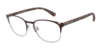 Emporio Armani EA1059 Oval Eyeglasses  3179-Matte Brown & Gunmetal 53-145-19 - Color Map Brown