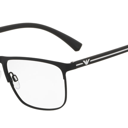 Emporio Armani EA1079 Rectangle Eyeglasses  3094-Rubber Black 55-140-18 - Color Map Black