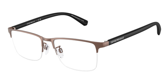 Emporio Armani EA1085D Pillow Eyeglasses  3039-Matte Brushed Bronze 54-145-18 - Color Map Copper