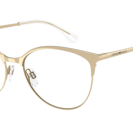 Emporio Armani EA1087 Cat Eye Eyeglasses  3013-Shiny Pale Gold 54-140-17 - Color Map Gold