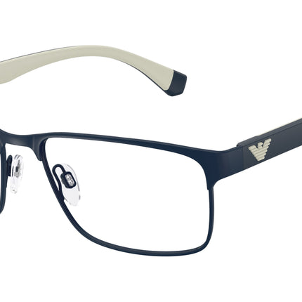 Emporio Armani EA1105 Rectangle Eyeglasses  3018-Matte Blue 58-145-17 - Color Map Blue