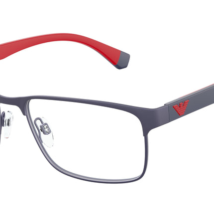 Emporio Armani EA1105 Rectangle Eyeglasses  3092-Matte Blue 56-145-17 - Color Map Blue