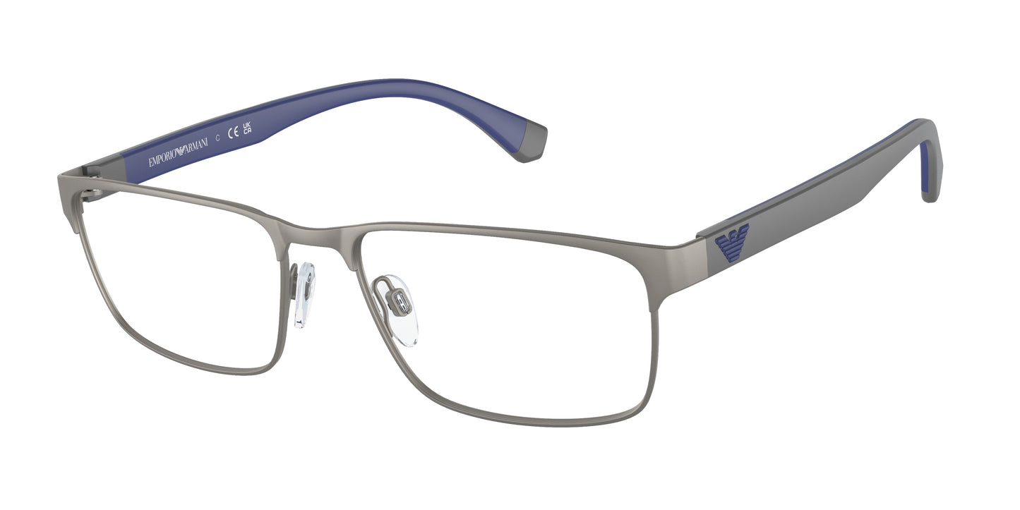 Emporio Armani EA1105 Rectangle Eyeglasses  3095-Matte Gunmetal 54-145-17 - Color Map Grey