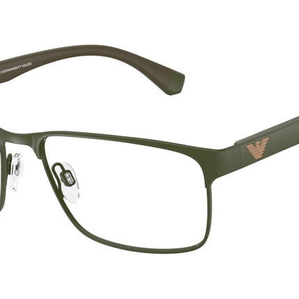 Emporio Armani EA1105 Rectangle Eyeglasses  3388-Matte Green 56-145-17 - Color Map Green