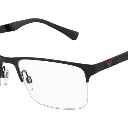 Emporio Armani EA1110D Rectangle Eyeglasses  3175-Rubber Black 55-145-18 - Color Map Black