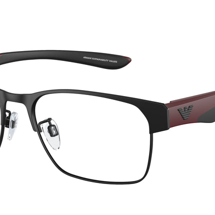 Emporio Armani EA1141 Rectangle Eyeglasses  3001-Matte Black 56-145-18 - Color Map Black