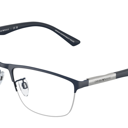 Emporio Armani EA1142 Pillow Eyeglasses  3018-Matte Blue 56-145-18 - Color Map Blue