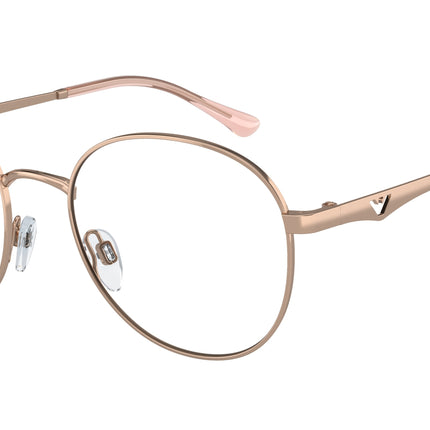 Emporio Armani EA1144 Pillow Eyeglasses  3011-Shiny Rose Gold 52-140-19 - Color Map Gold