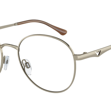 Emporio Armani EA1144 Pillow Eyeglasses  3013-Shiny Pale Gold 50-140-19 - Color Map Gold