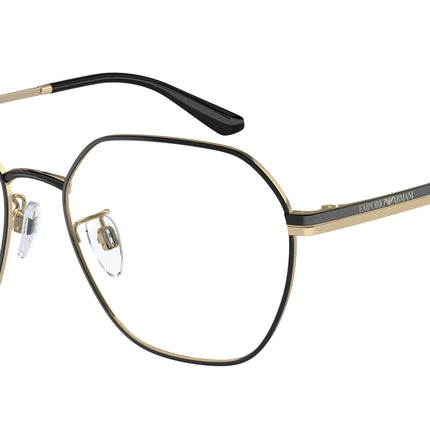 Emporio Armani EA1145D Round Eyeglasses  3014-Shiny Black 55-145-17 - Color Map Black