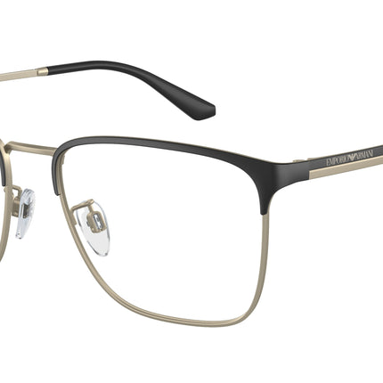 Emporio Armani EA1146D Pillow Eyeglasses  3001-Matte Black/Pale Gold 56-145-17 - Color Map Black