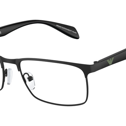 Emporio Armani EA1149 Rectangle Eyeglasses  3001-Matte Black 56-145-17 - Color Map Black