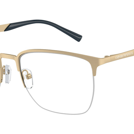 Emporio Armani EA1151 Pillow Eyeglasses  3002-Matte Pale Gold 56-145-19 - Color Map Gold