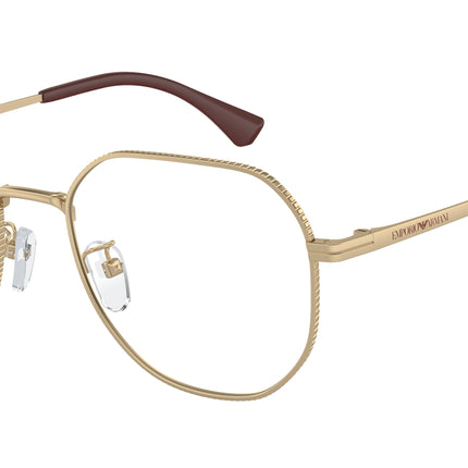 Emporio Armani EA1154D Round Eyeglasses  3371-Matte Pale Gold 54-145-19 - Color Map Gold